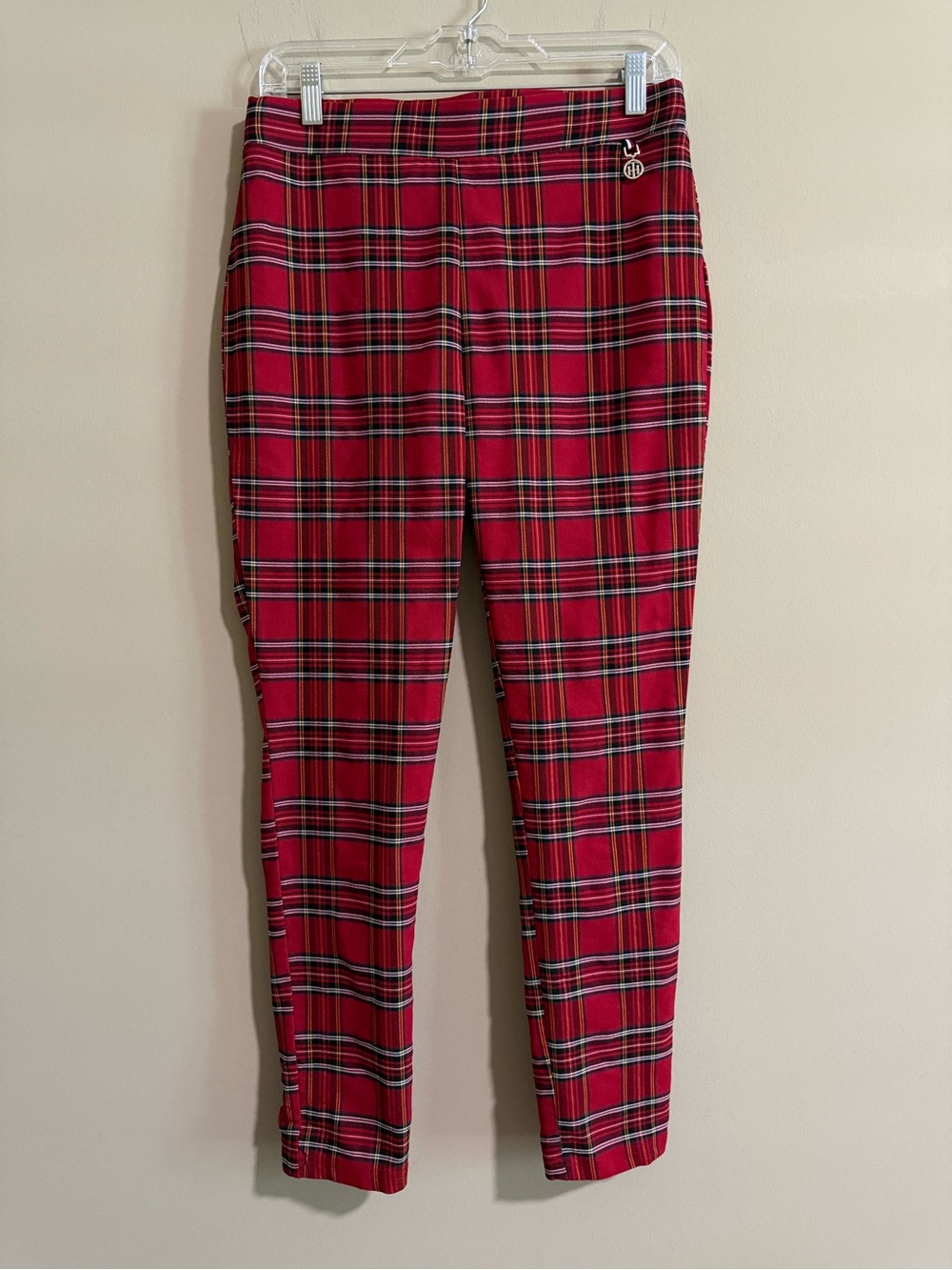 Tommy Hilfiger Red Plaid Ponte Pants